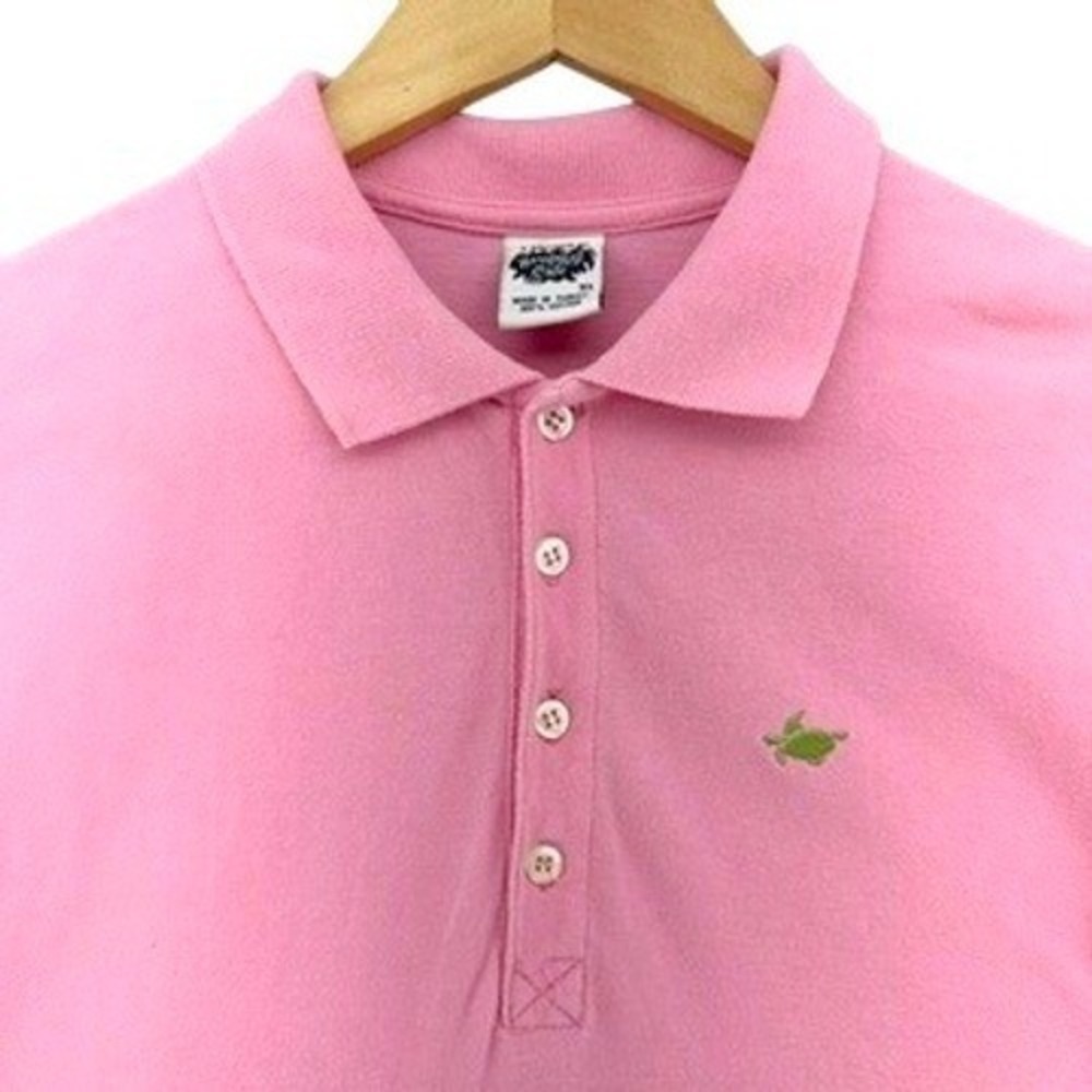 VTG Rainforest Cafe Kids Pink Polo Shirt XL Short Sleeve Cotton Frog Logo Y2K
